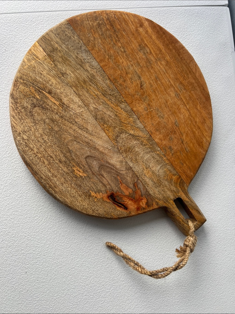 Round Wooden Cutting & Serving Board - Natural Brown meats cheese party z13